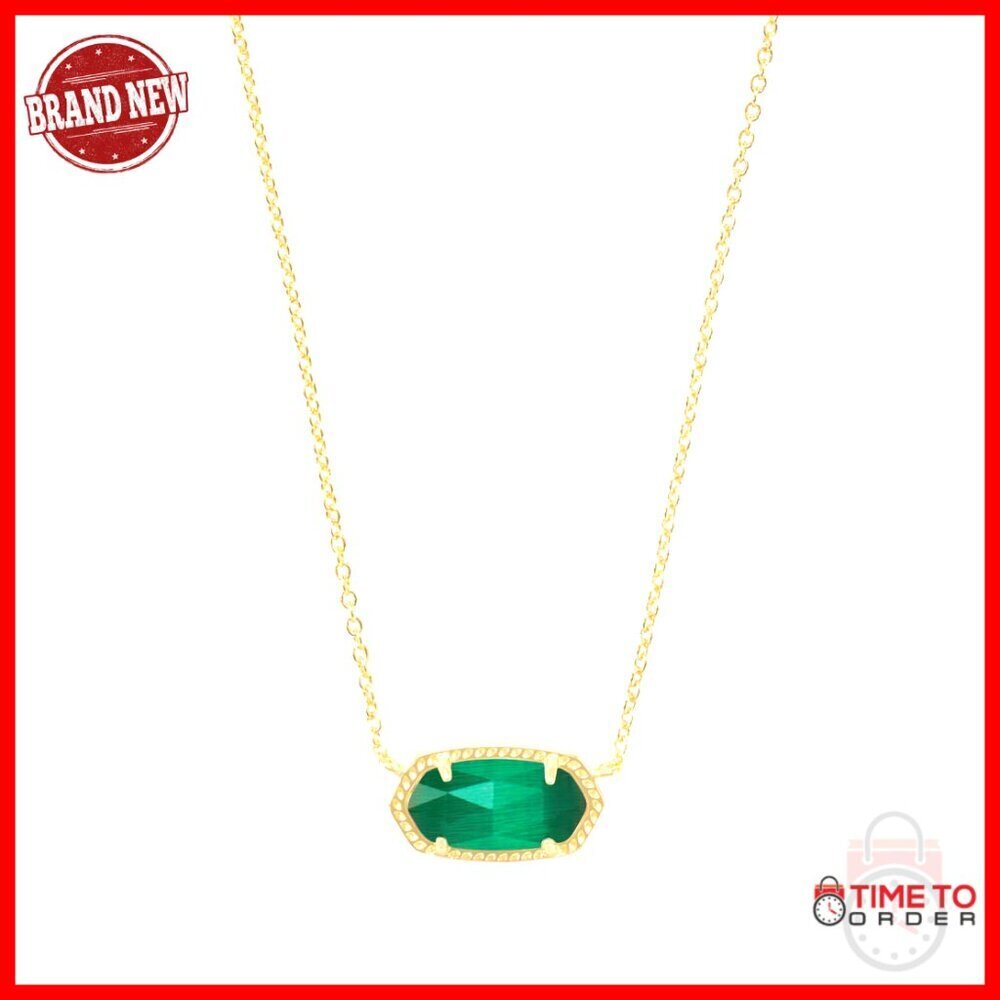 14k Gold Plated Pendant Necklace, 15 Inch Chain with Lobster Clasp